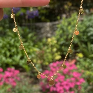 Collar Dije Monedas Oro Minimalista