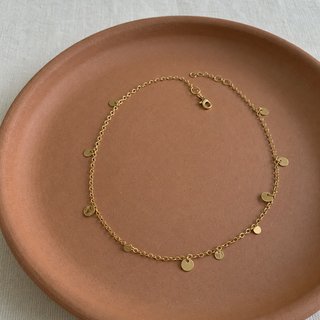 Collar Dije Monedas Oro Minimalista