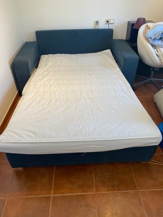 Sofá Cama Azul Tela