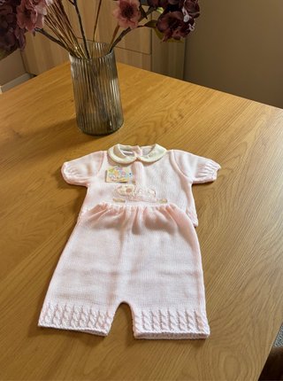 Conjunto bebé punto rosa