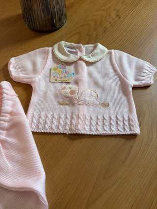 Conjunto bebé punto rosa