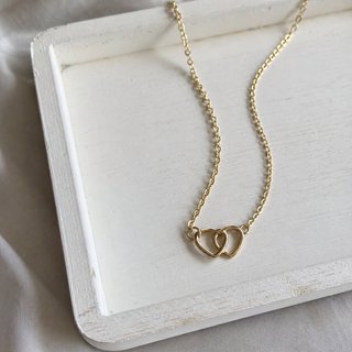Collar Corazones Entrelazados Oro
