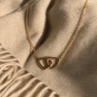 Collar Corazones Entrelazados Oro