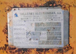 Pala tipo bulldozer 2,40 metros retro excavadora.