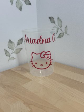 Vaso plastico personalizado Hello Kitty