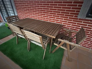 Conjunto Mesa y Sillas Jardín Madera