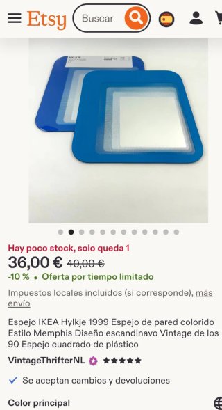 Espejo decorativo azul
