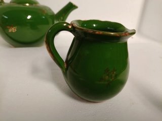 Teiera e Lattiera Vintage Verde Oro
