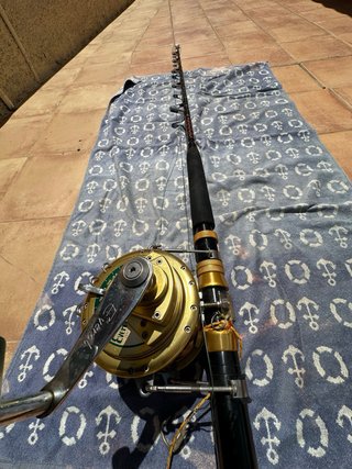 Carrete Everol 14/0 130 lbs Dorado + caña starods