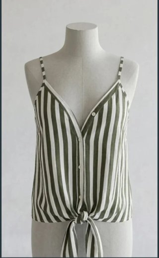 NUEVI  Talla Única Rayas Verde y Blanco TOP