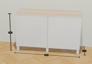 Mueble Comedor Madera y Blanco