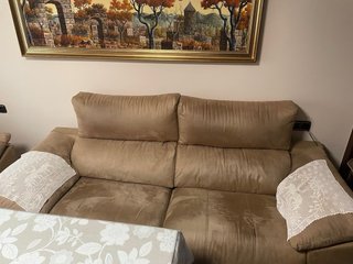 Sofá y sillón de tela