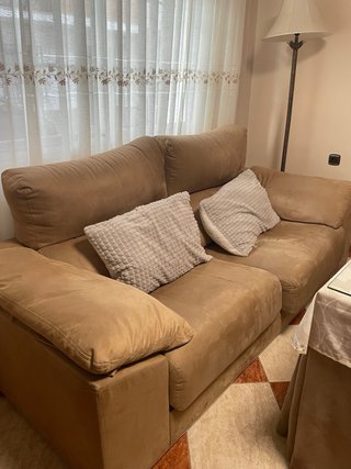 Sofá y sillón de tela