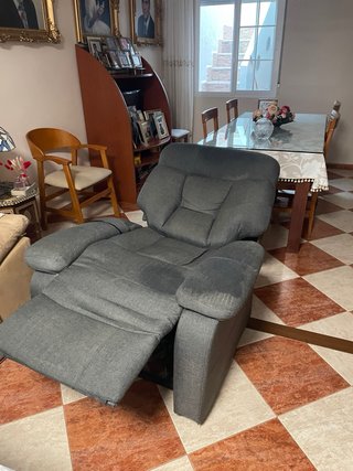 Sofá y sillón de tela