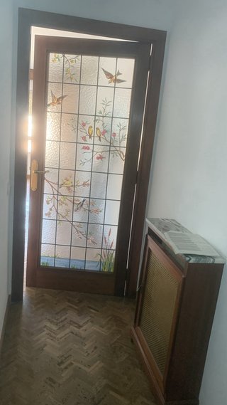 Puertas madera con vitral artesanal, madera robust