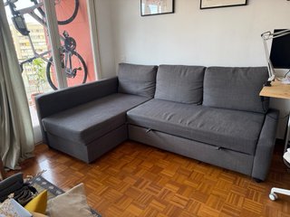Sofá Cama Chaise Longue IKEA Gris FRIHETEN