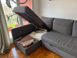 Sofá Cama Chaise Longue IKEA Gris FRIHETEN