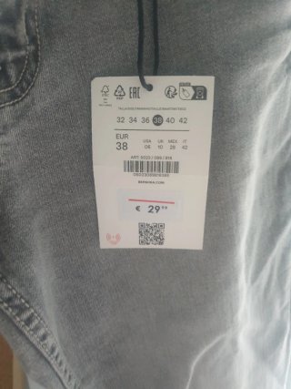 Pantalón vaquero gris mujer flare