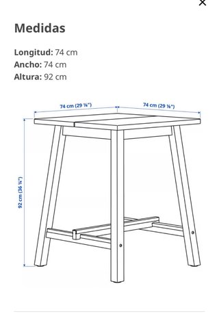 Mesa alta y 2 sillas altas madera