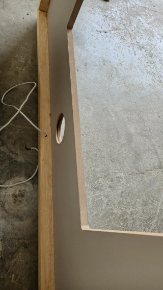 Panel Madera Pared TV Hueco Central