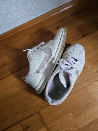 Zapatillas Nike Blancas y Plateadas