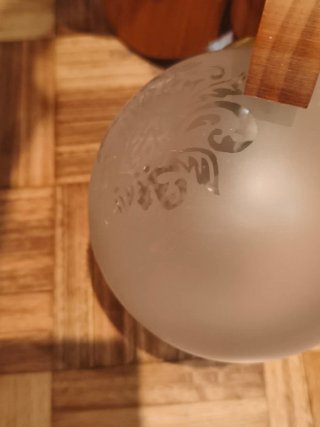 Lámpara de techo madera y cristal 3 globos