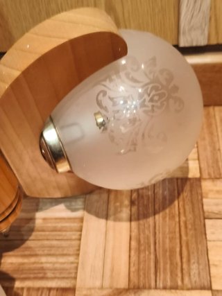 Lámpara de techo madera y cristal 3 globos