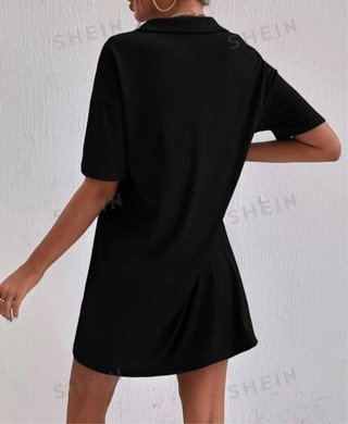 Camiseta larga negra talla única
