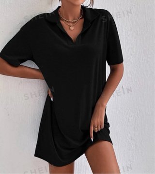Camiseta larga negra talla única