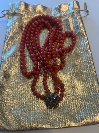Collana corallo antico due fili