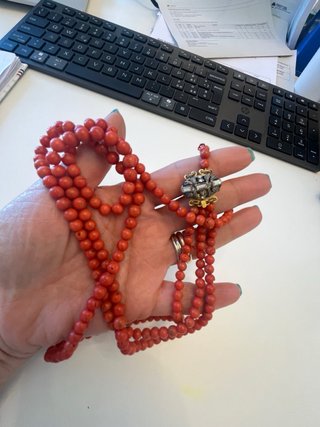 Collana corallo antico due fili