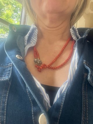 Collana corallo antico due fili