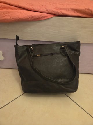 Borsa donna ecopelle marrone pitonata