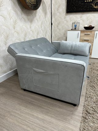 SOFA CAMA RECLINABLE GRIS,IDEAL APARTAMENTOS