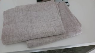 Cortinas beige de tela