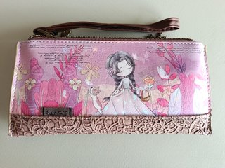 Cartera monedero doble floral