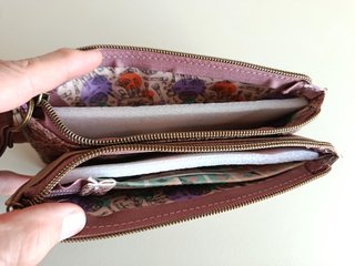 Cartera monedero doble floral