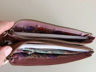 Cartera monedero doble floral