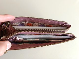 Cartera monedero doble floral