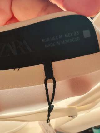 Camicia ZARA Écru Nuova Dettaglio Nastro