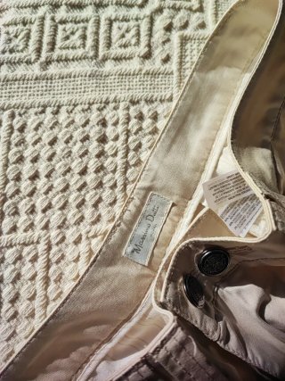 Pantalón Massimo Dutti mujer beige tiro bajo