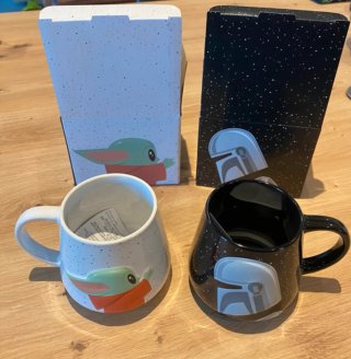 Set 2 Tazze Star Wars Baby Yoda e Mandalorian