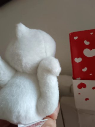 Trudino Gattino Peluche Bianco con Cuore Rosso