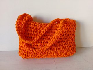 Bolso baguette nuevo crochet naranja