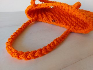 Bolso baguette nuevo crochet naranja
