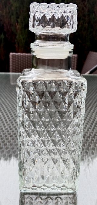 Botella Whisky/Coñac Cristal + 2 Copas de 1980