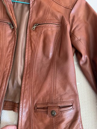 Cazadora de cuero marrón Leather Point