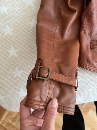 Cazadora de cuero marrón Leather Point