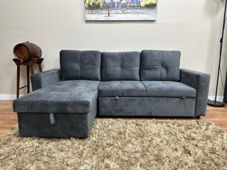 SOFA CAMA NUEVO GRIS TERCIOPELO DE MATRIMONIO