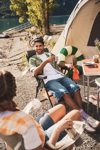 Silla de camping reclinable, plegable y cómoda